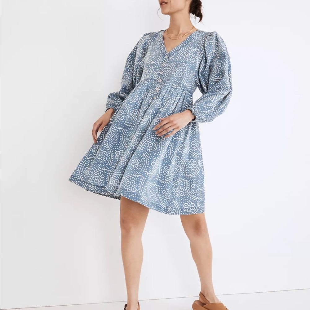 NWOT Madewell Indigo Paisley Minidress